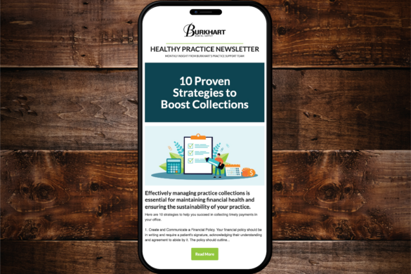 Image of the Healthy Practice Newsletter Email on a phone screen.